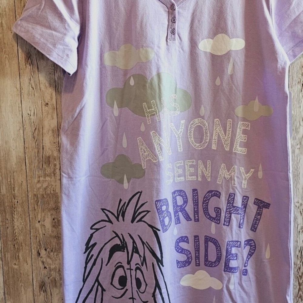 Disney Store Eeyore Nightshirt Soft Purple Nightgown Women M